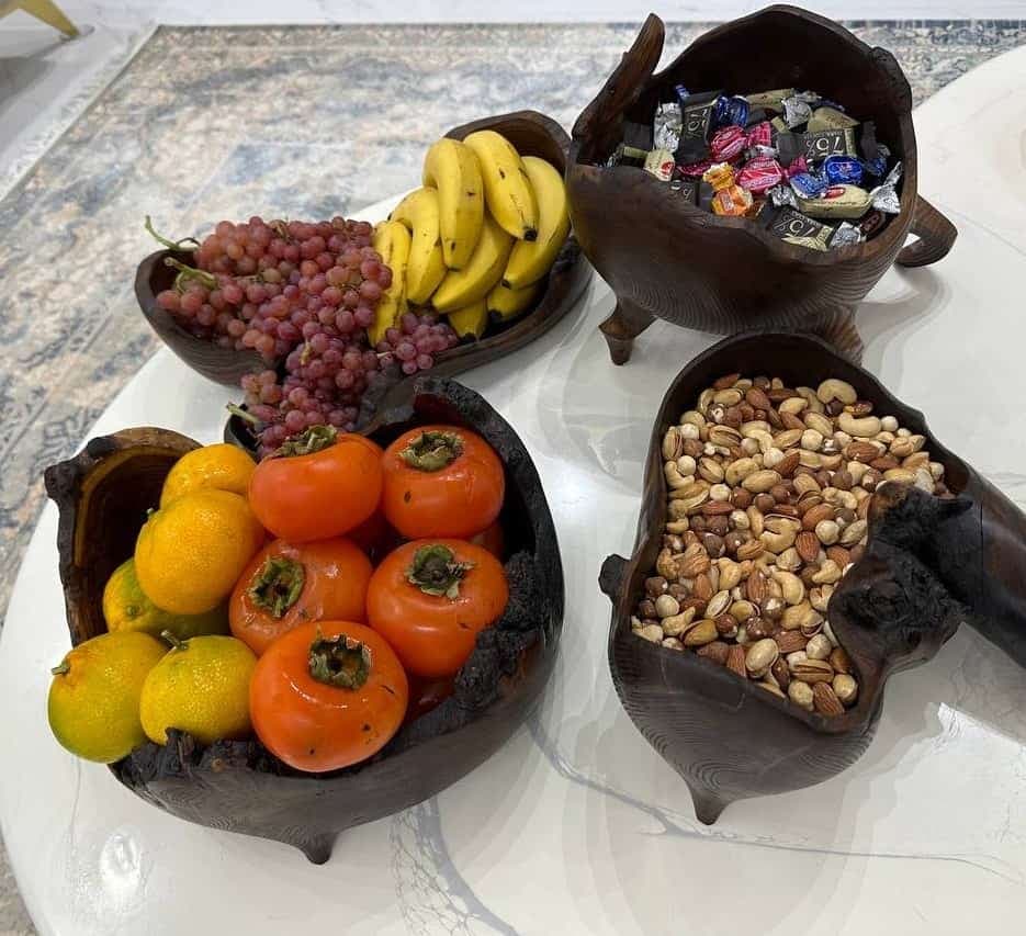سرویس پذیرایی چوبی روستیک دست ساز 4 تیکه کد J1498