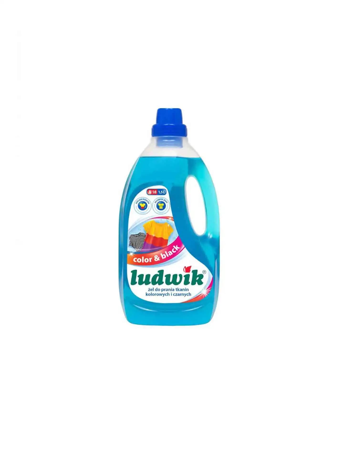 مایع لباس شویی لودویک LUDWIK مناسب لباس های تیره و روشن حجم 1.5 لیتر