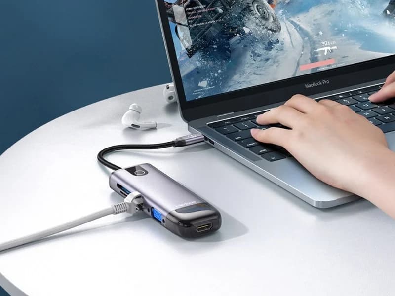 هاب تایپ سی مک دودو مدل HU-7420 با 10 پورت و PD 100W — تصویر ۱۲