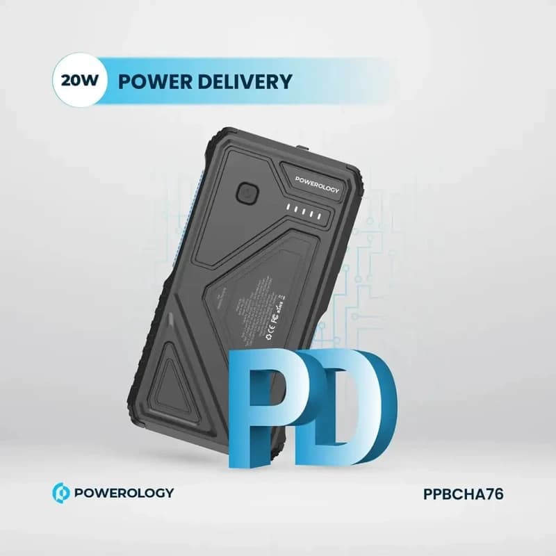 پاور بانک پاورولوژی مدل PPBCHA76 ظرفیت 20000 میلی آمپر ساعت — تصویر ۵