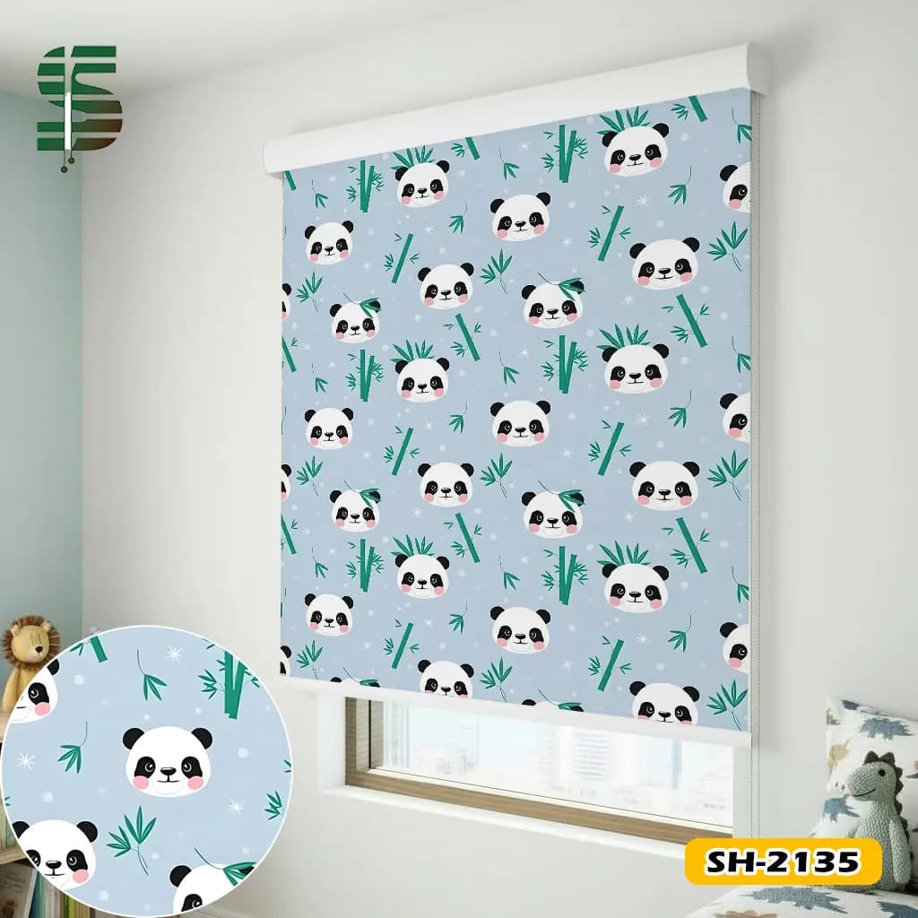 پرده شید کودک طرح خرس پاندا کد SH-2135