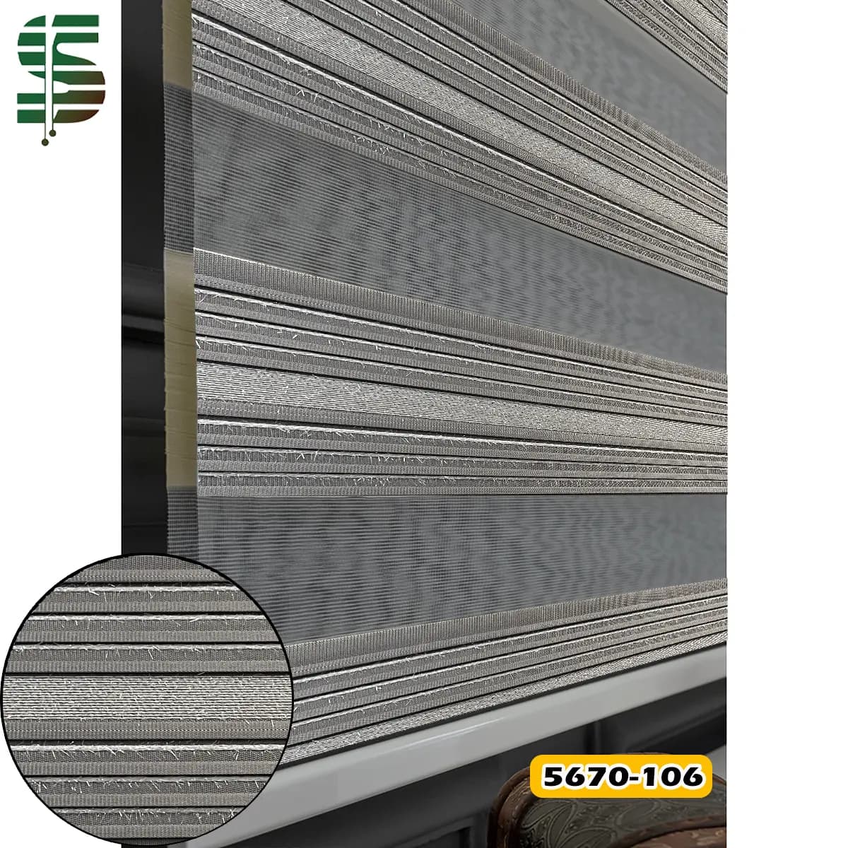 پرده زبرا پلیسه شاین دار کد 5670 در 5 رنگ — تصویر ۱۱
