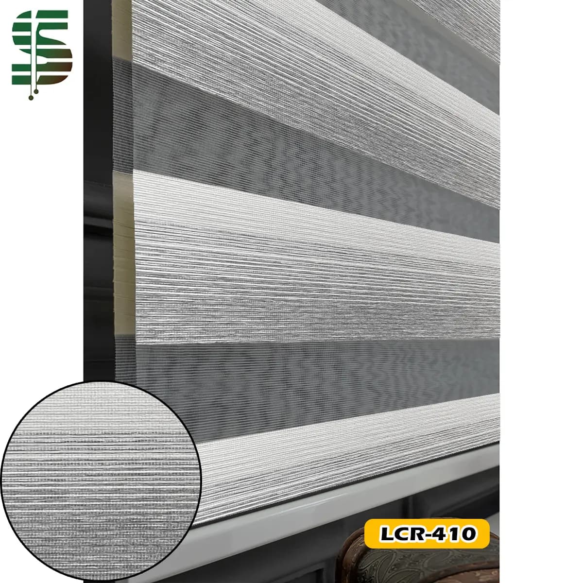 پرده زبرا طرح چوب سه رنگ LCR در 6 طرح