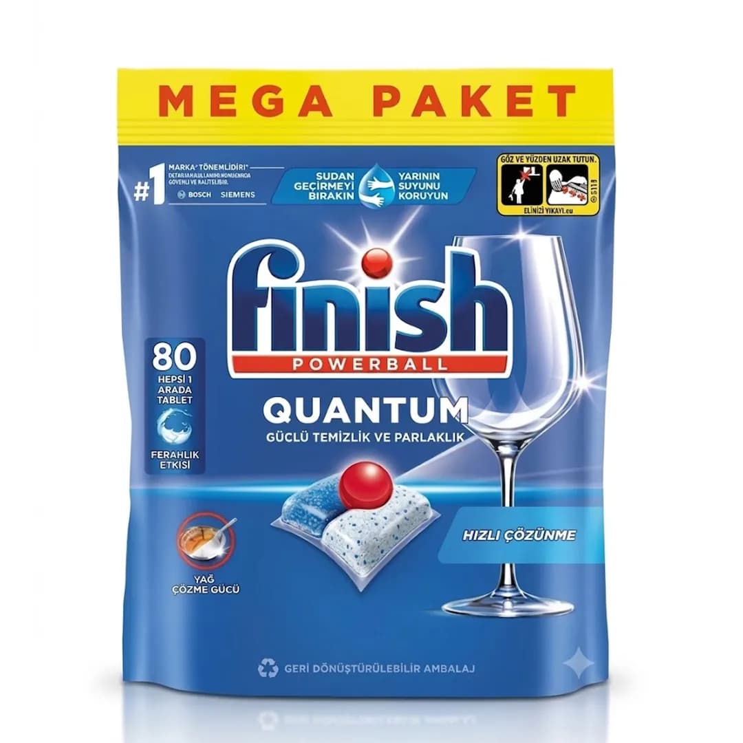 قرص ماشین ظرفشویی فینیش مدل کوانتوم بسته 80عددیFinish Quantom Powerball
