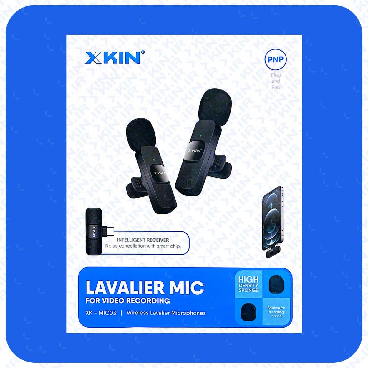 میکروفون یقهای حرفهای ایکسکین مدل XK-MIC3 | صدای شفاف با بادگیر پنبهای و اتصال Type-C — تصویر ۲