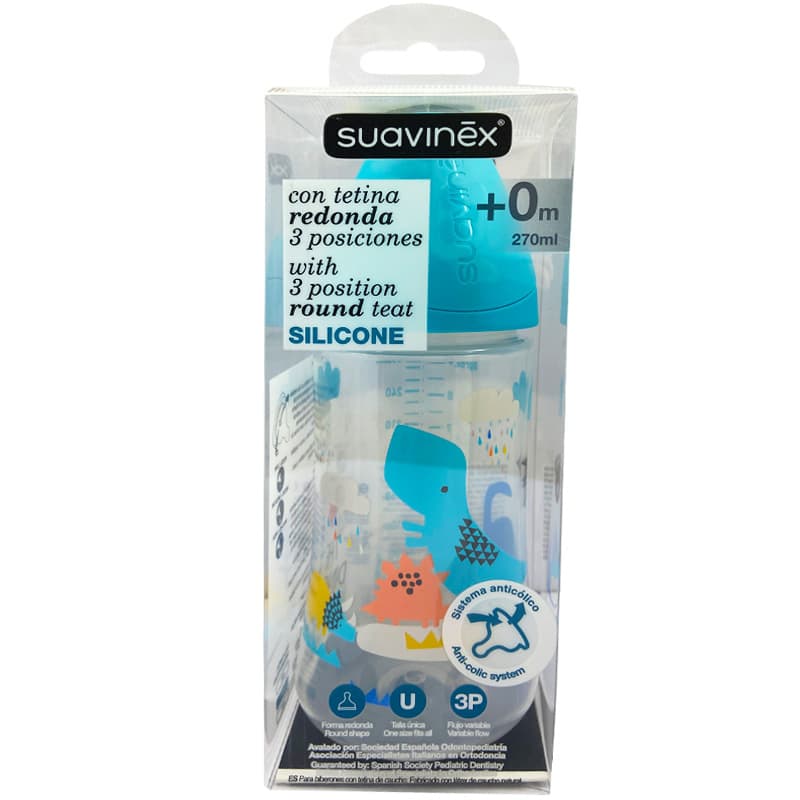 شیشه شیر سرگرد 0+ ماه دایناسور 270 میل suavinex