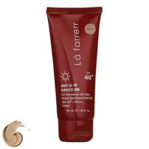 کرم ضدآفتاب و ضدلک رنگی لافارر مدل SPF40-Light، مناسب پوستهای خشک و معمولی، حجم 40 میلیلیتر