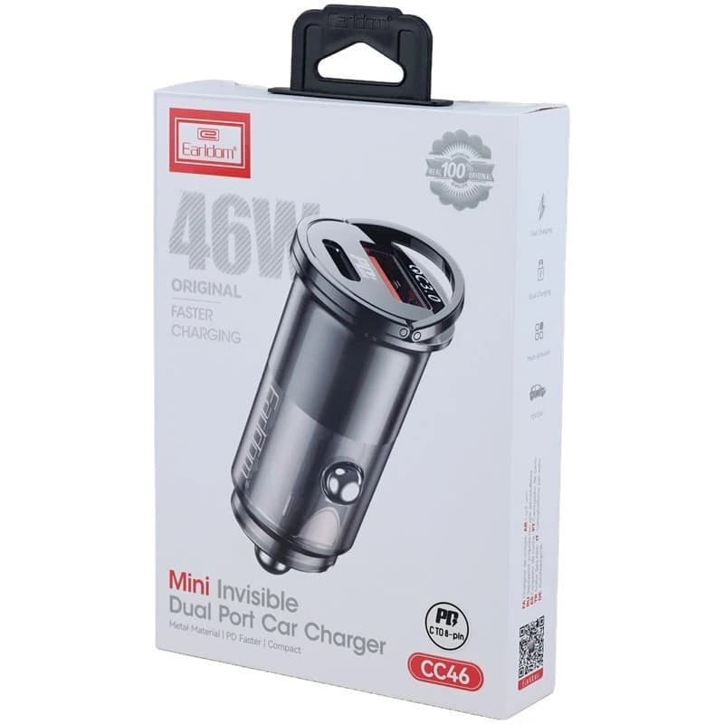 شارژر فندکی 36 وات ارلدام ES-CC46 + کابل تبدیل آیفونی — تصویر ۹