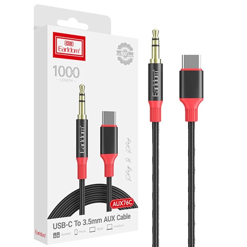 کابل تبدیل Type-C به AUX ارلدام ET-AUX76C طول 1 متر — تصویر ۱۰