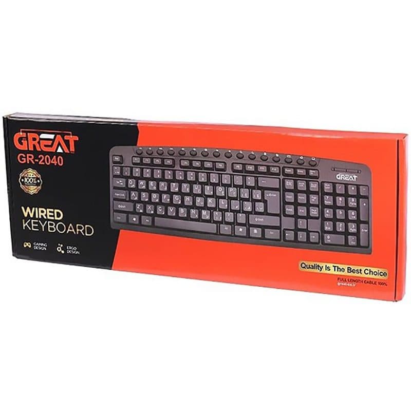 کیبورد سیم دار GREAT مدل GR-2040 ا Wired Keyboard GREAT GR-2040 کد 7139 — تصویر ۵
