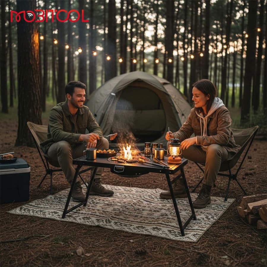 میز باربیکیو ذغالی تاشو کمپینگ گرین لاین Green Lion Portable BBQ Camping Table — تصویر ۸