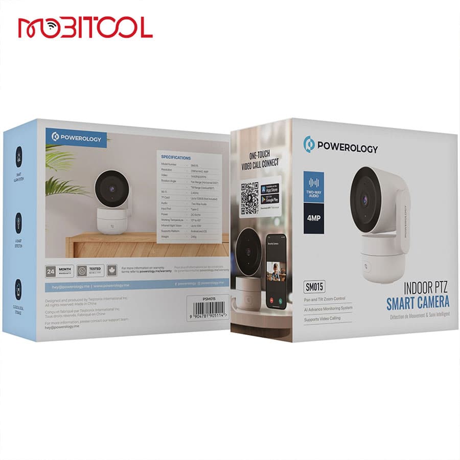 دوربین نظارتی هوشمند تحت شبکه پاورولوژی Powerology Indoor PTZ Smart Camera SM015 — تصویر ۹