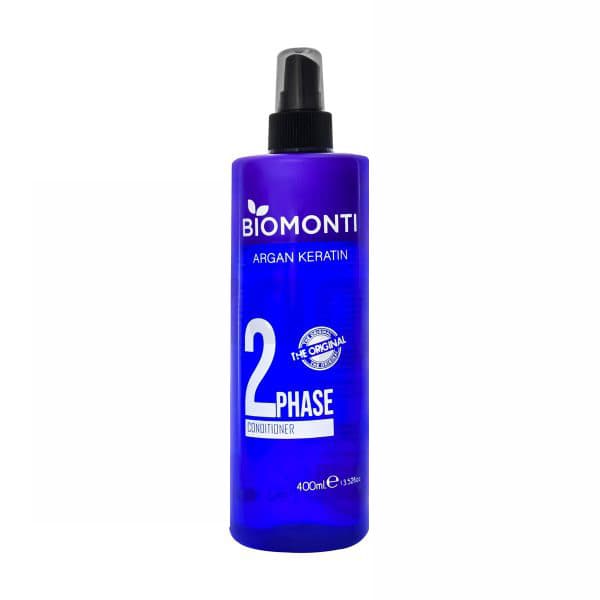 اسپری دوفاز مو بیومونتی حاوی کراتین و روغن آرگان 400 میل