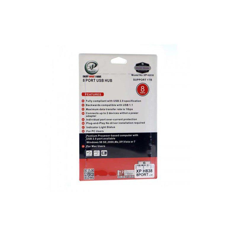 هاب 8 پورت USB 2.0 ایکس پی-پروداکت مدل XP-H838 کد 2855 — تصویر ۴