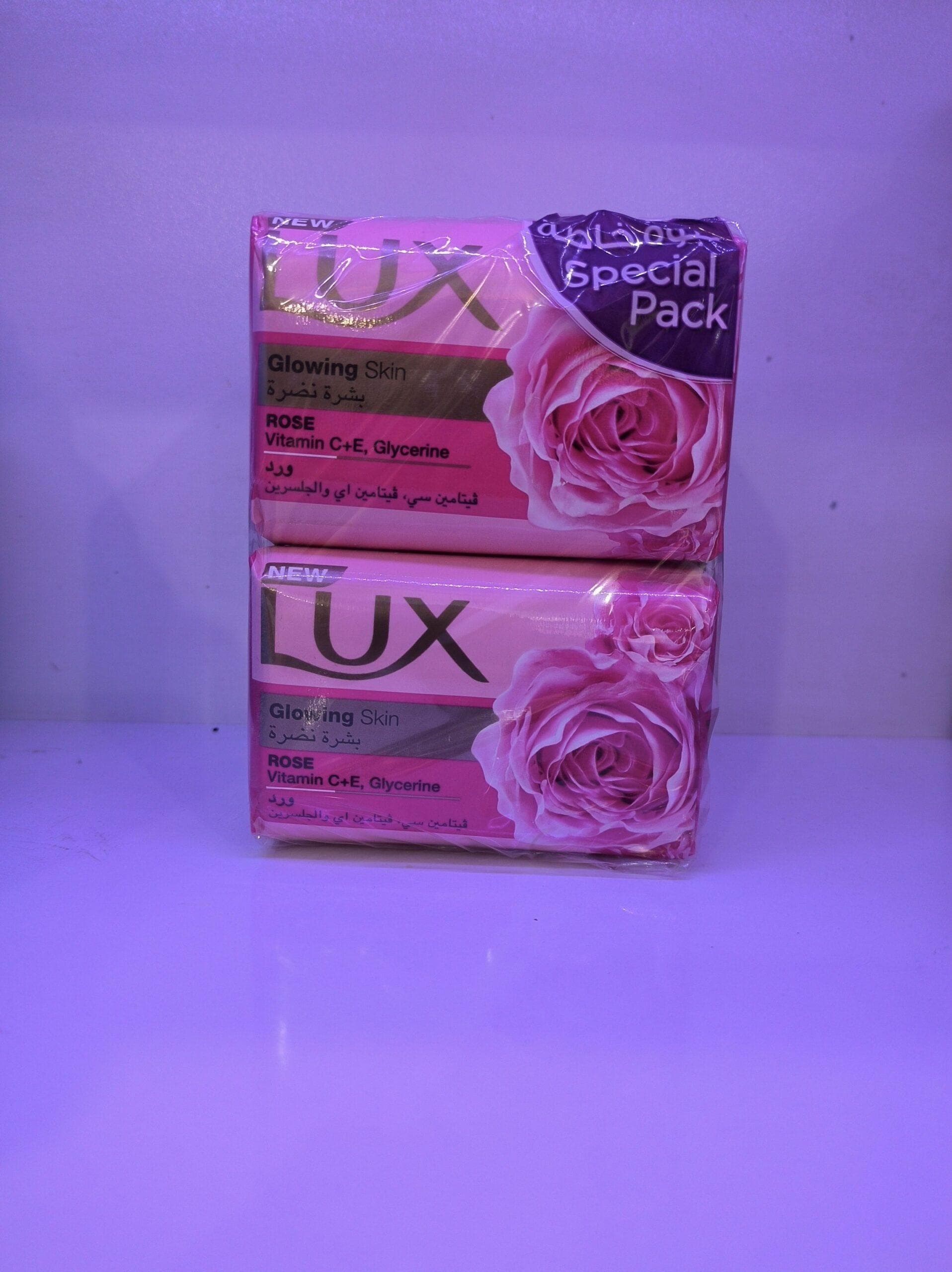 صابون لوکس Lux مدل پوست درخشان Glowing skin وزن 170 گرم بسته 6 عددی