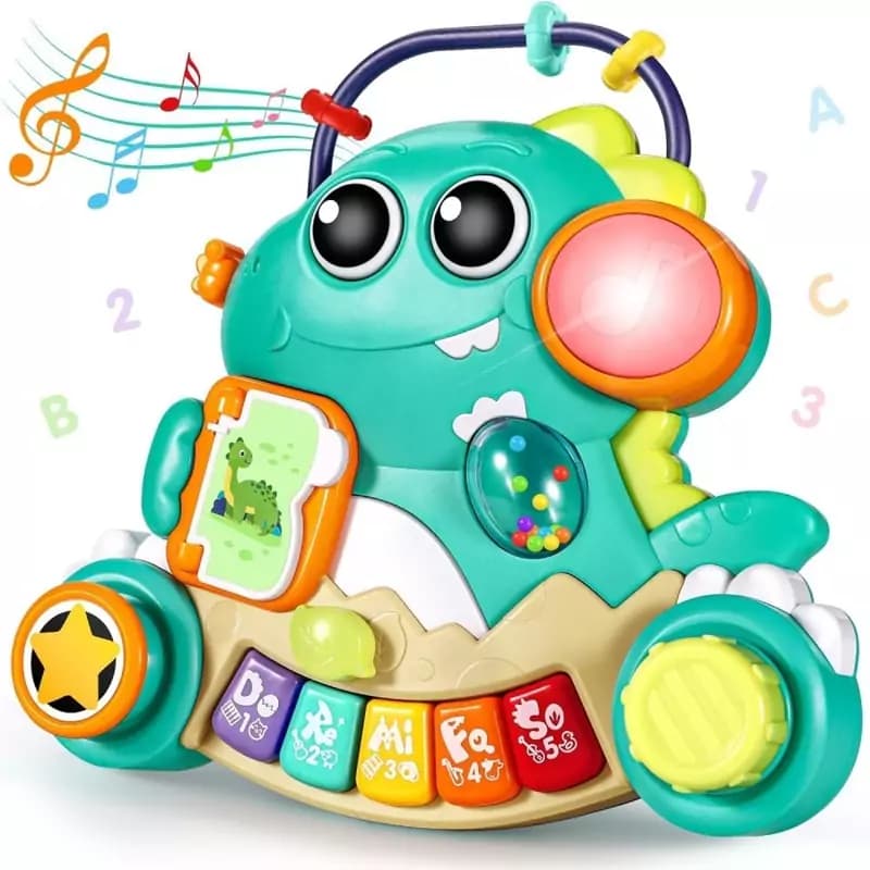 دایناسور دو کاره پیانو و جغجغه هولی تویز مدل Hola Toys HE8976 — تصویر ۹
