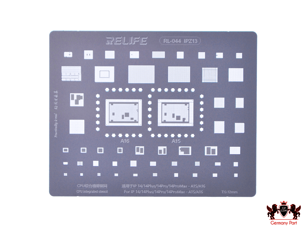 شابلون ای سی تغذیه آیفون-PRECISION BGA STENCLIS RL 044A RELIFE IPZ13