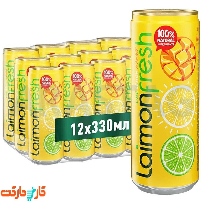 بسته 12 عددی نوشیدنی آناناس گازدار لایمون فرش laimon fresh — تصویر ۵