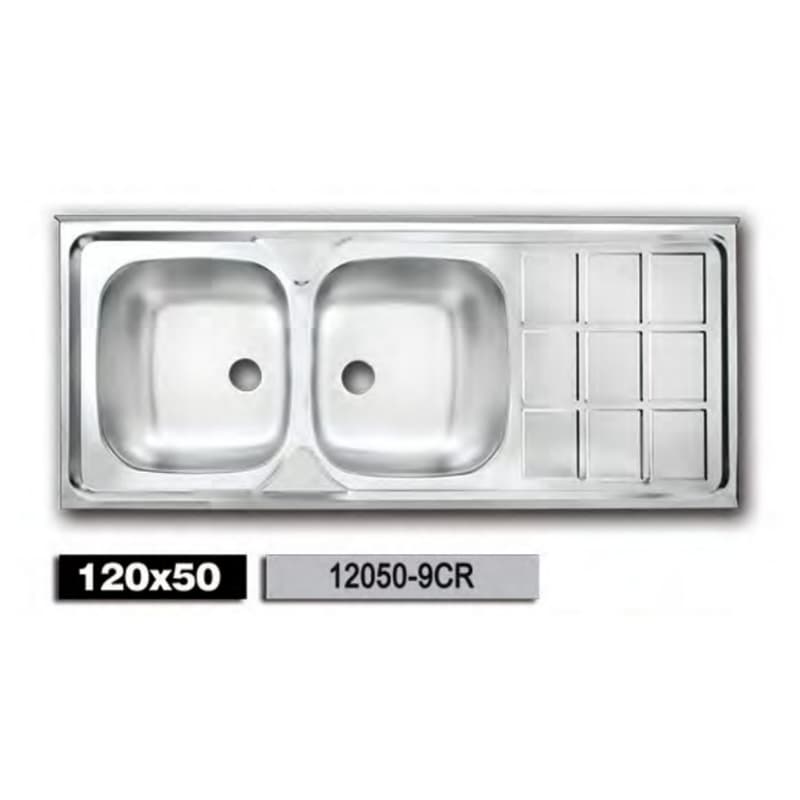 سینک معمولی براق اخوان دو لگن سایز 120 × 50 بسته چهار عددی