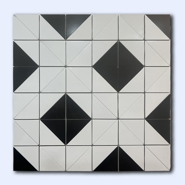 کاشی بین کابینتی پشت چسبی سفید مشکی 30 سانتی کد 16260