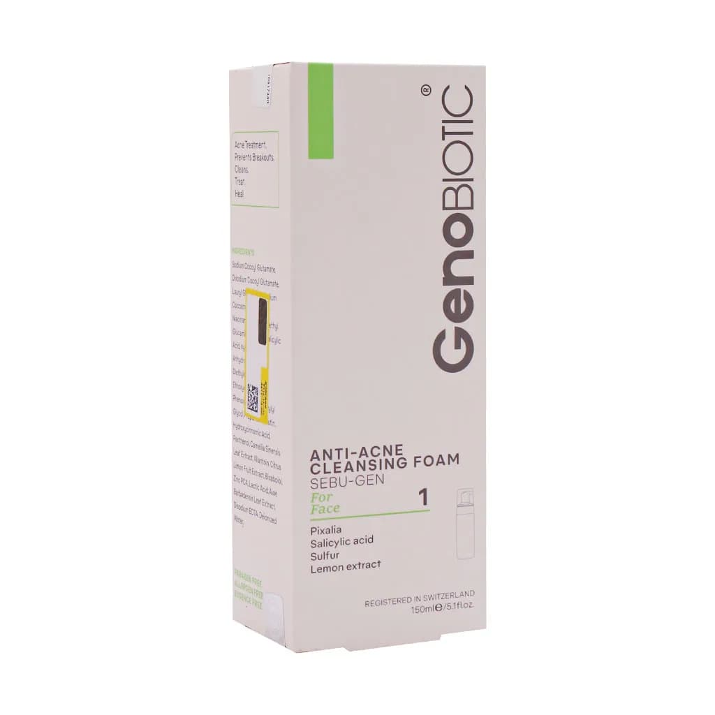 فوم شستشوی صورت ضد آکنه سبوژن 1 ژنوبایوتیک 150 میلیلیتر GenoBiotic — تصویر ۲