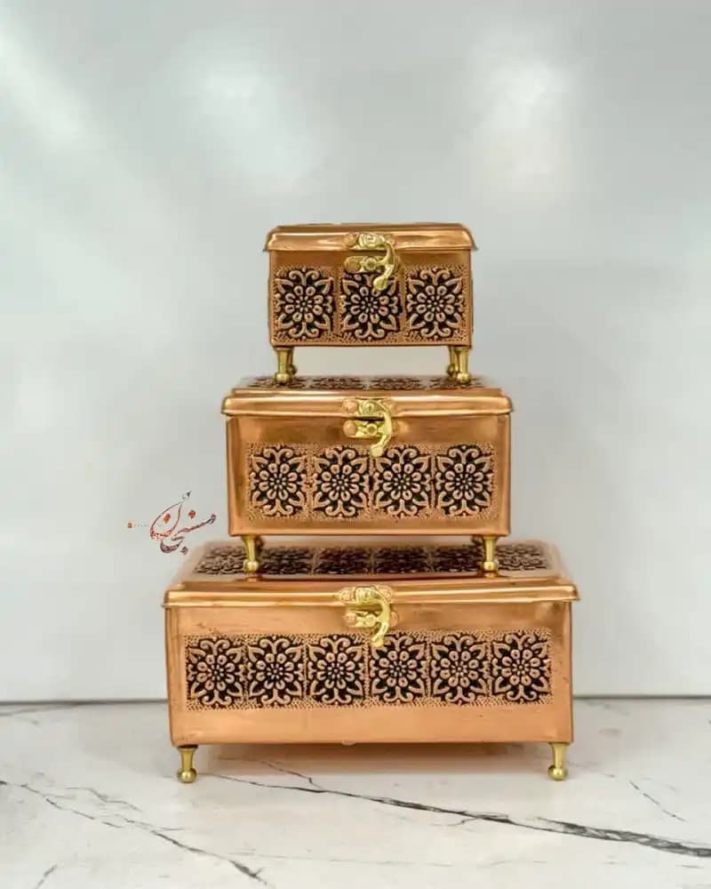 جا جواهری مسی قفل دار