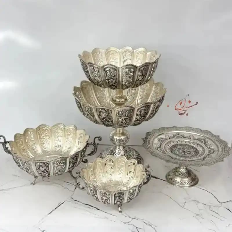 سرویس پذیرایی نقره اندود اصیل؛ تجلی هنر و شکوه در ضیافتهای شما