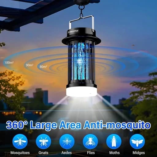 پشه و مگس کش برندPALONE شارژی با چراغ LED اورجینال امازون المان — تصویر ۱۲