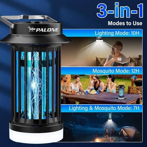 پشه و مگس کش برندPALONE شارژی با چراغ LED اورجینال امازون المان — تصویر ۵