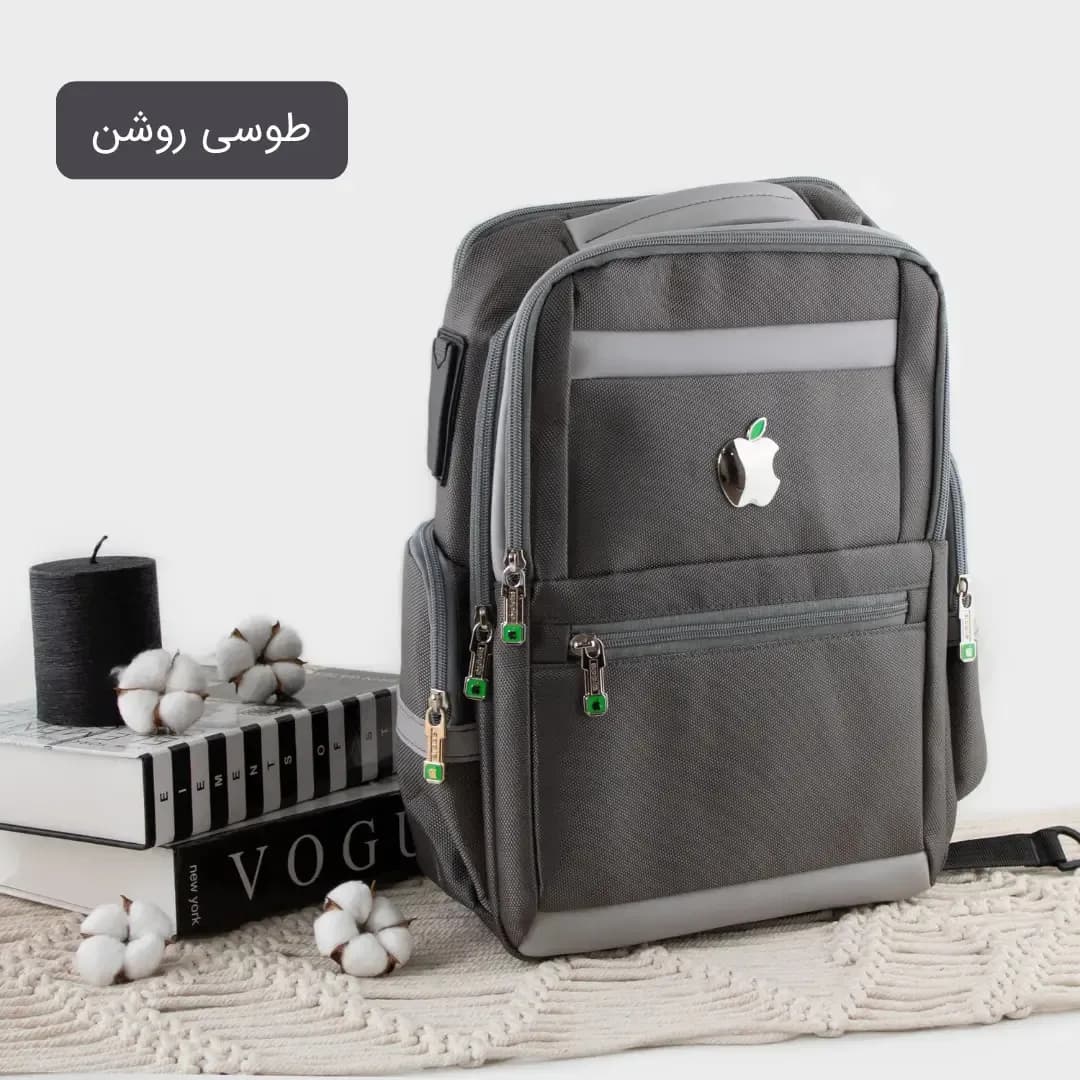 کوله پشتی پارچه ای مدرسه و دانشگاه ابعاد 40 در 30 سانتیمتر با جیب بیرونی — تصویر ۴