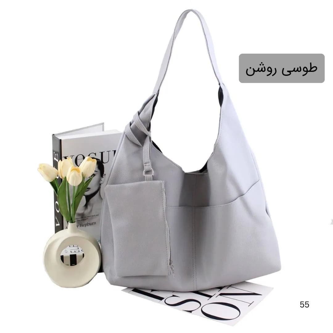 کیف زنانه چرم مصنوعی روزمره و دانشگاهی سه جیب بیرونی — تصویر ۶