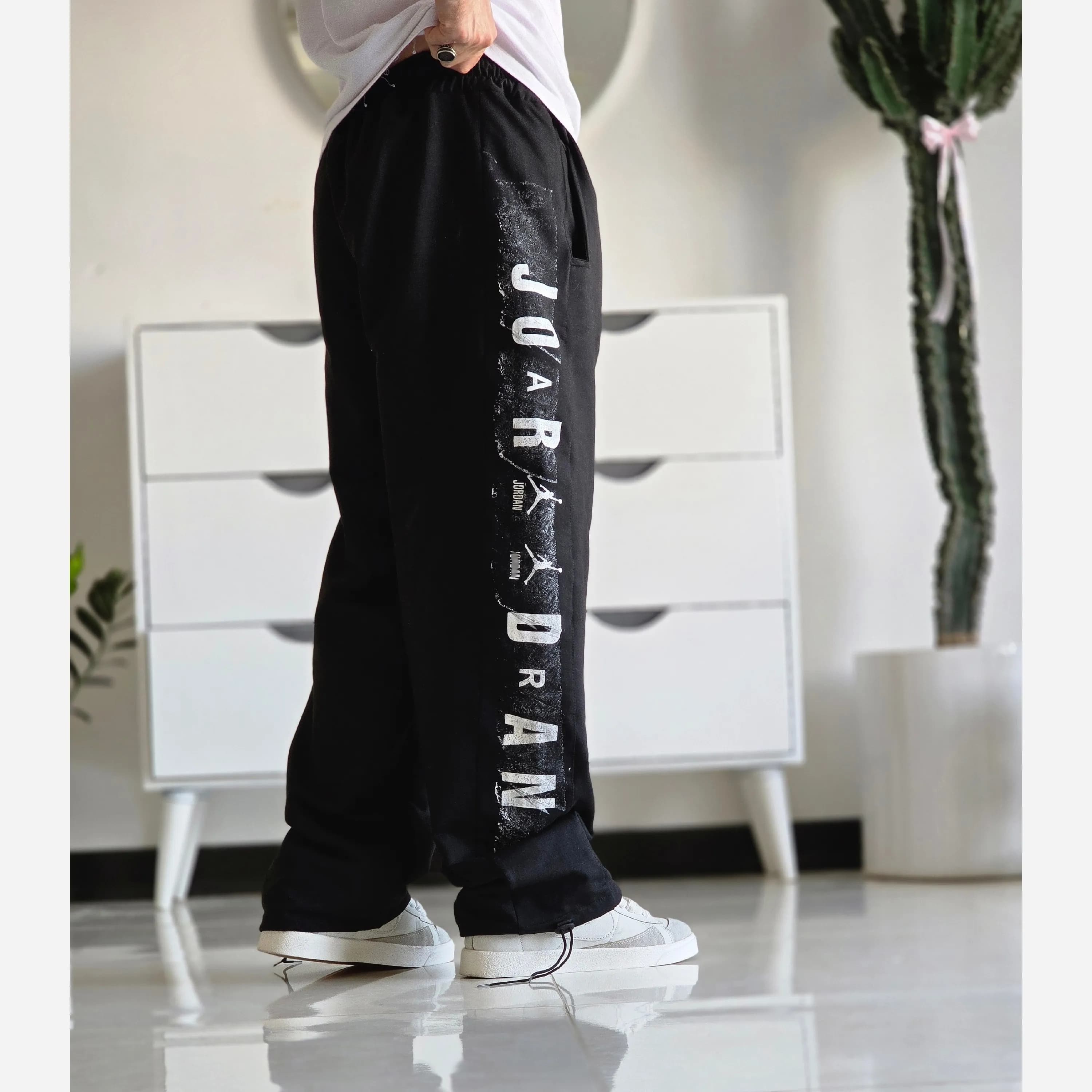 شلوار اسلش بگ جردن مشکی گلکسی اسپان قد 108 سایز XXL XXXL — تصویر ۴