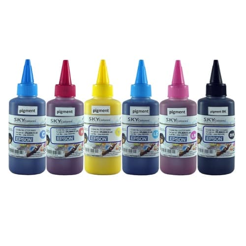 ست جوهر 100ml اسکای پیگمنت رنگی اپسون Sky100ml ink Set Pigment color Epson — تصویر ۳