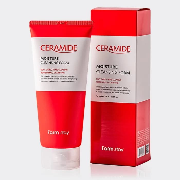 فوم شوینده سرامید فارم استی Farm Stay Ceramide Moisture cleansing Foam 180ml — تصویر ۵
