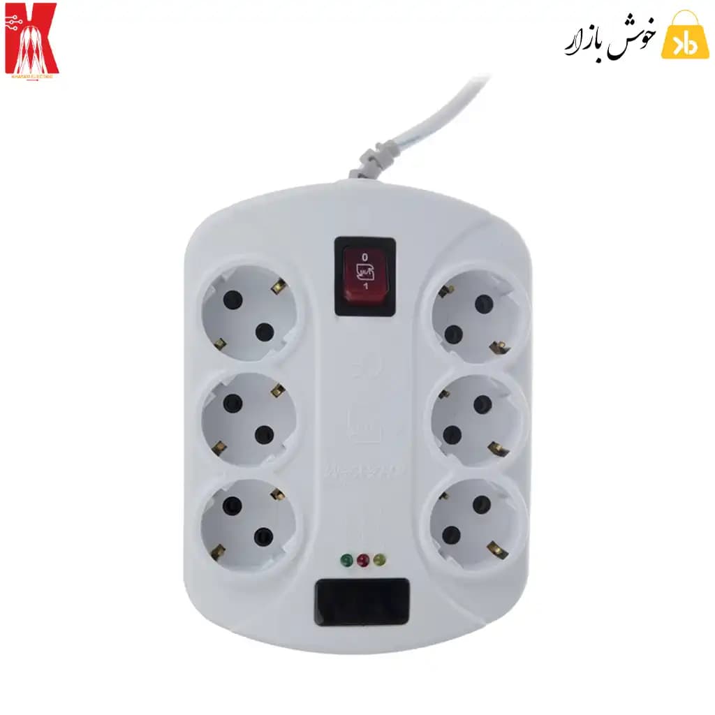 محافظ برق صوتی و تصویری خیام مدل KH8054 با کابل 1.8 متر