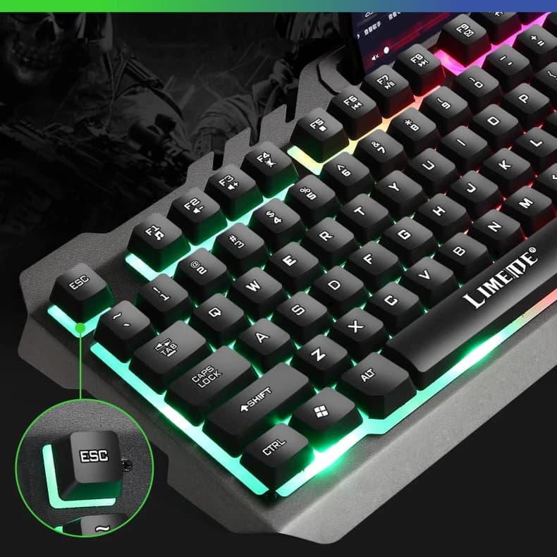 کیبورد و ماوس گیمینگ Limeide Metal Storm T21 – حرفهای با نورپردازی RGB — تصویر ۶