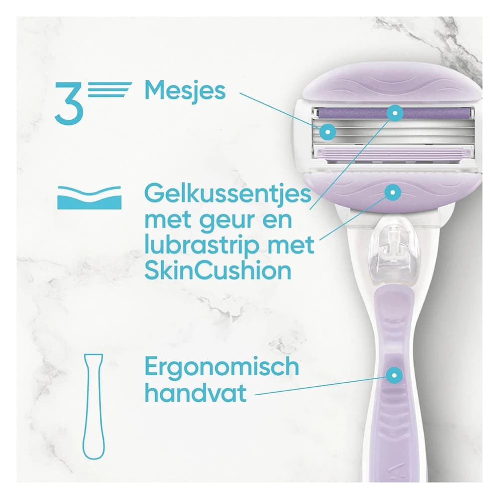 خودتراش زنانه ژیلت ونوس مدل ComfortGlide Breeze شامل ۱ دسته و ۲ سری یدک — تصویر ۶