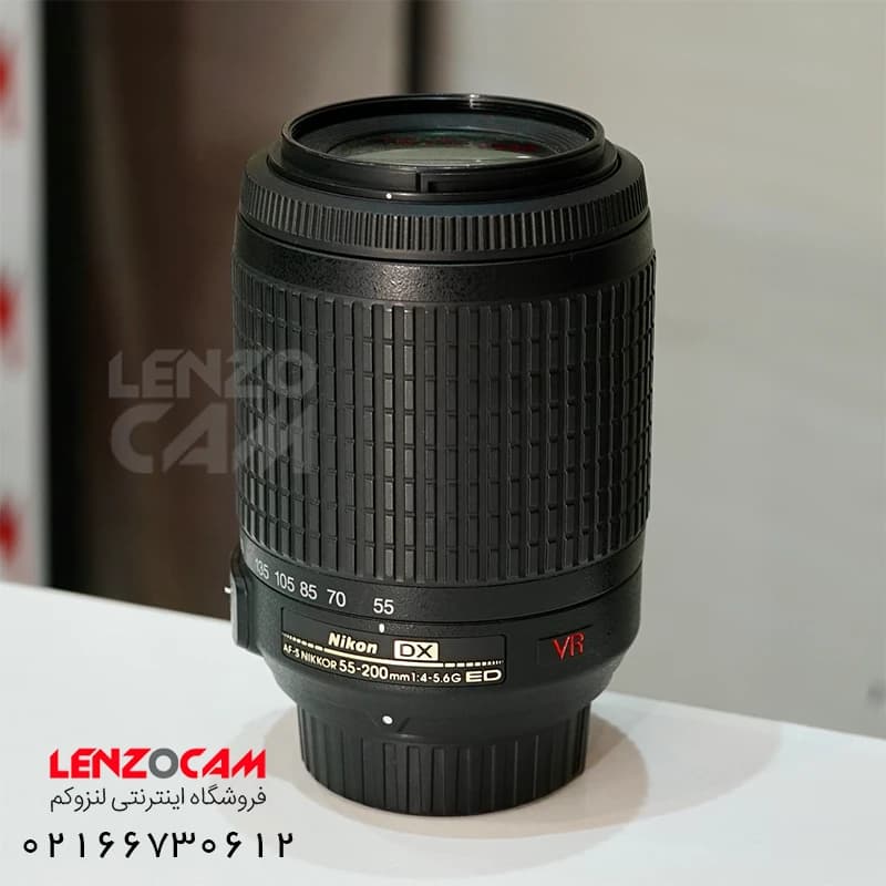 لنز نیکون کارکرده مدل Nikon 55-200mm VR Lens