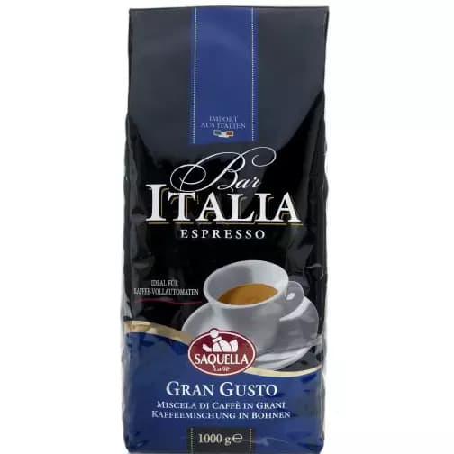 دانه قهوه ساکوئلا ایتالیا آبی گرن گوستو 1 کیلویی Saquella Italia Gran Gusto Espresso Coffee