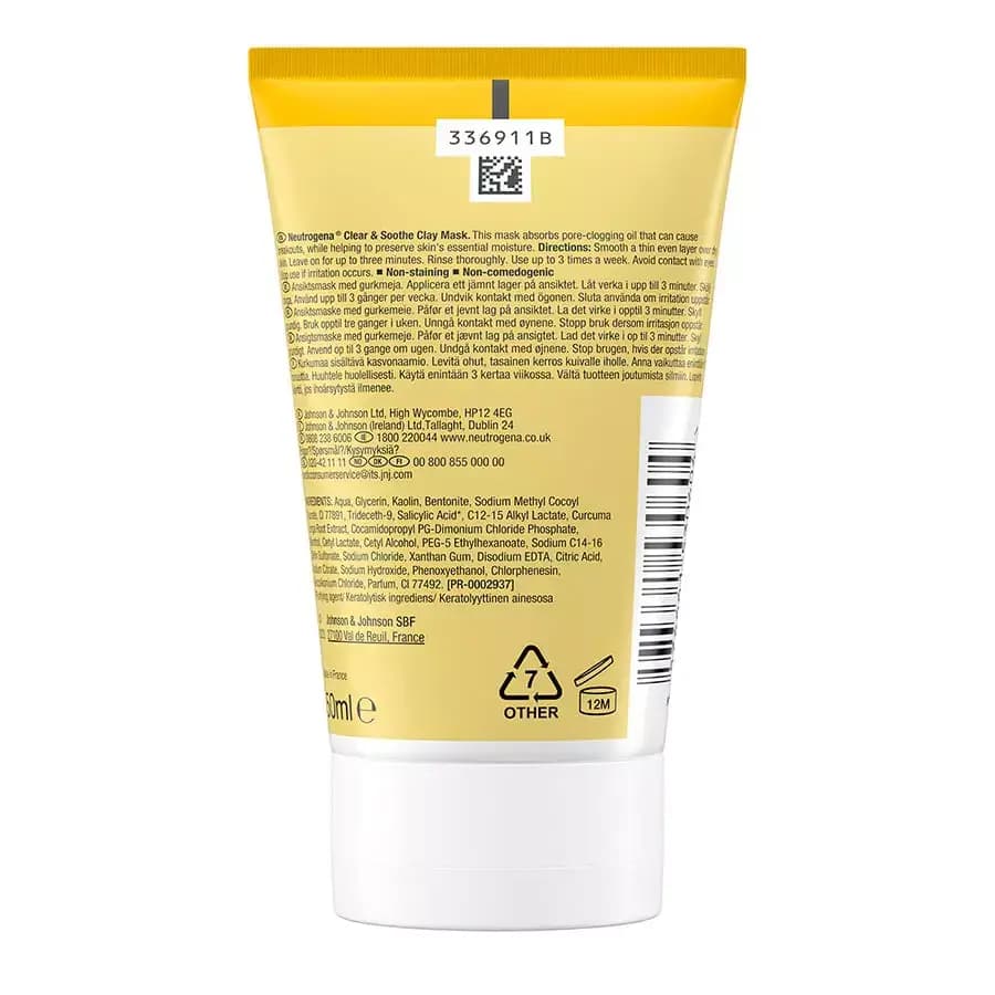 ماسک صورت نوتروژینا حاوی خاک رس و زردچوبه فرانسوی 50 میل Neutrogena Clear & Soothe Clay mask — تصویر ۴
