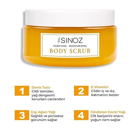 اسکراب لایه بردار بدن سینوز sinoz body scrub — تصویر ۴