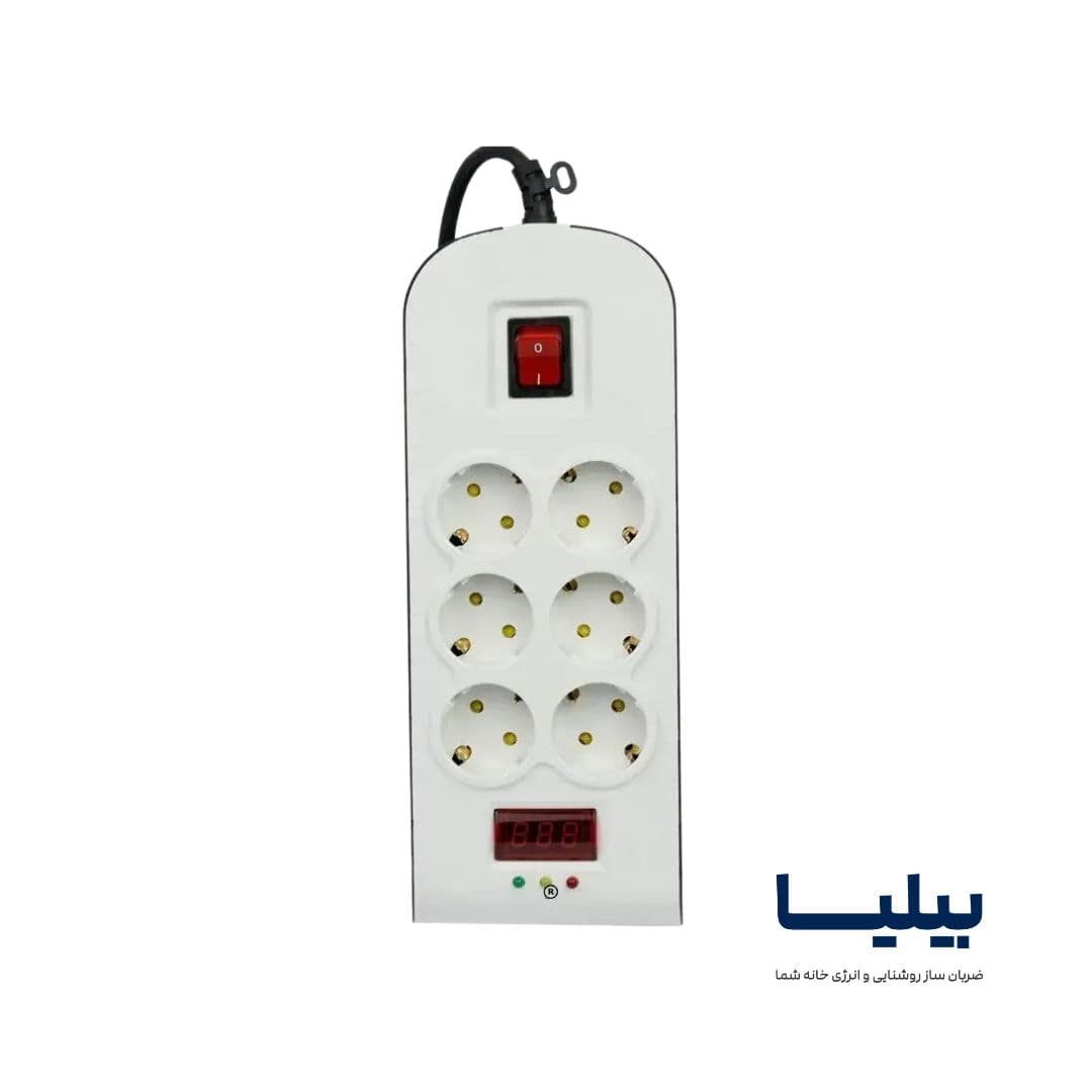 محافظ برق 6 خانه دیجیتال پارت الکتریک مناسب کامپیوتر و صوتی و تصویری با کابل 1/8 متری