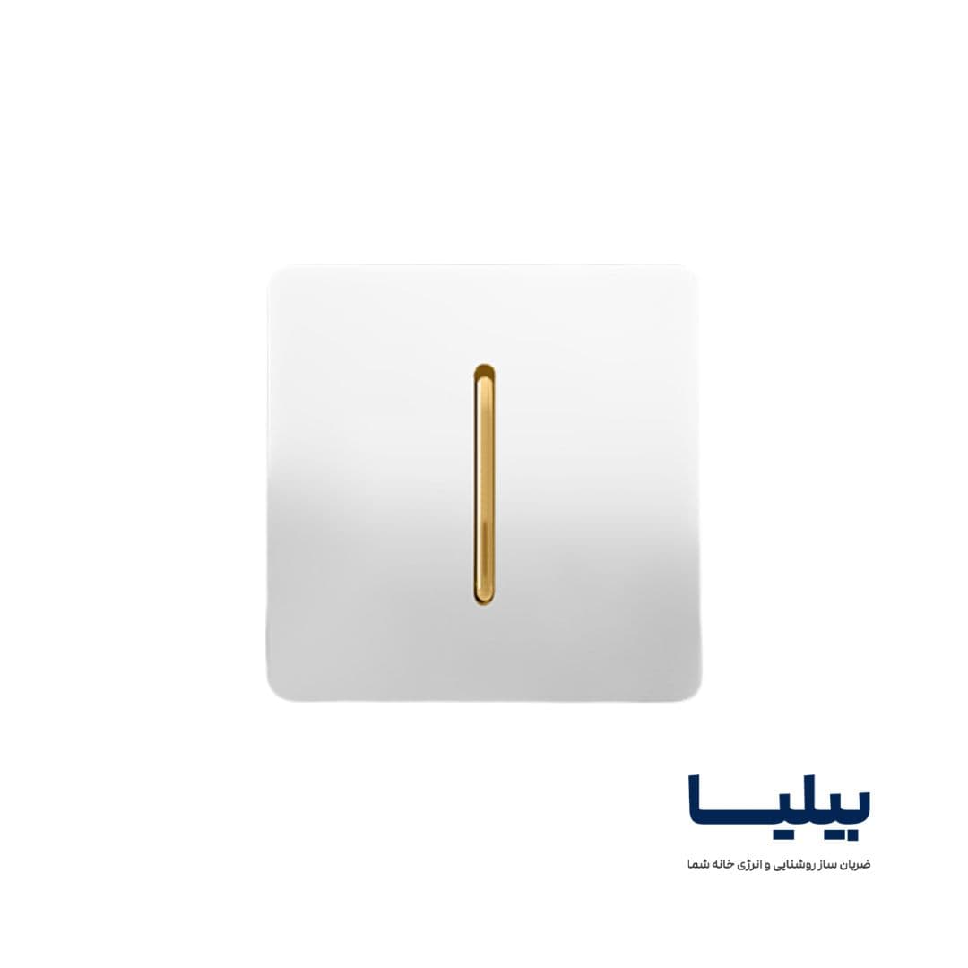 کلید تک پل کریستال سفید طلائی آسیا الکتریک