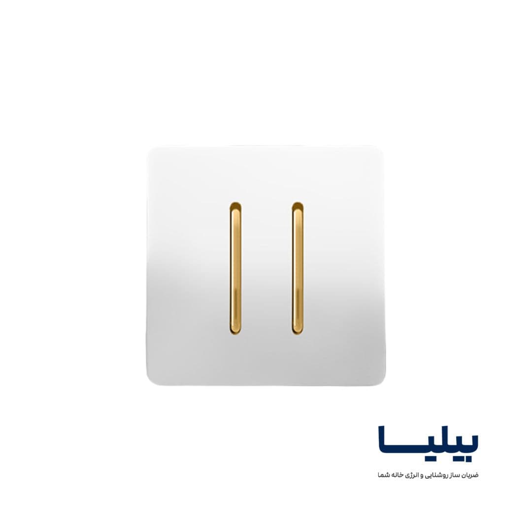 کلید دو پل کریستال سفید طلائی آسیا الکتریک