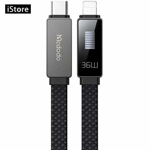 کابل تبدیل USB-C به لایتنینگ مک دودو مدل 0CA-496 طول 1.2 متر اورجینال نو خاکستری | MCDODO CA-496 USB-C to lightning Cable