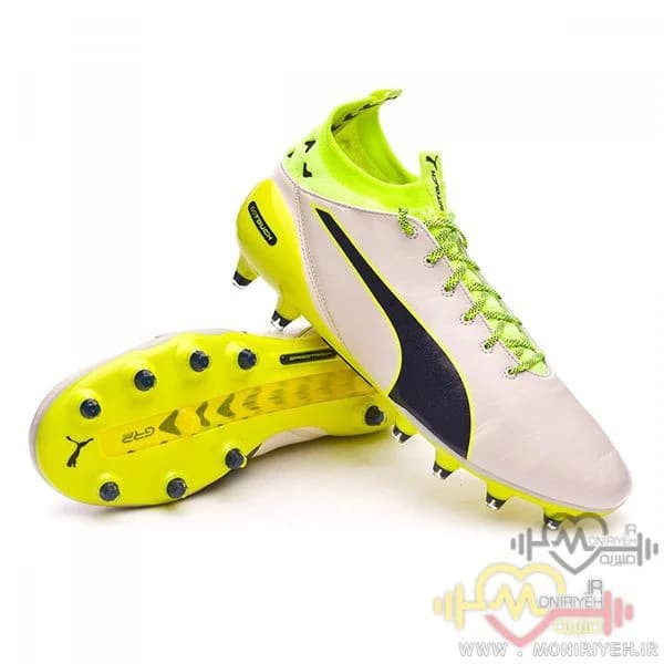 کفش فوتبال استوک پوما – سفید زرد Puma Evotouch — تصویر ۳