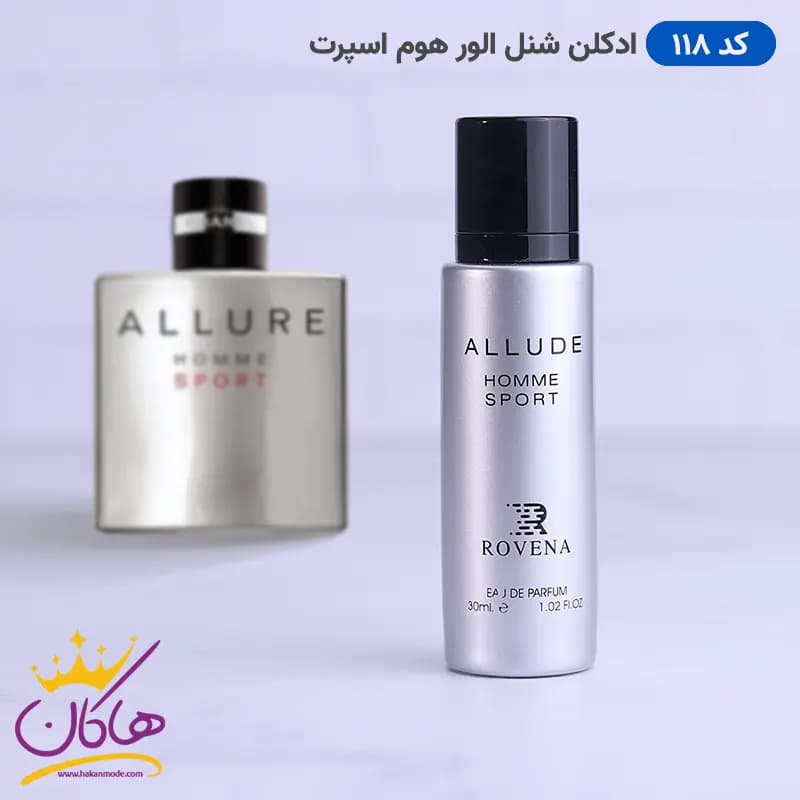 ادکلن جیبی الور هوم اسپورت روونا 30 میل کد 118 | ROVENA Allude Homme Sport — تصویر ۲