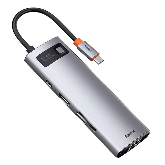 هاب 8 پورت بیسوس Baseus CAHUB-CV0G HUB 8in1 Gleam Metal — تصویر ۹