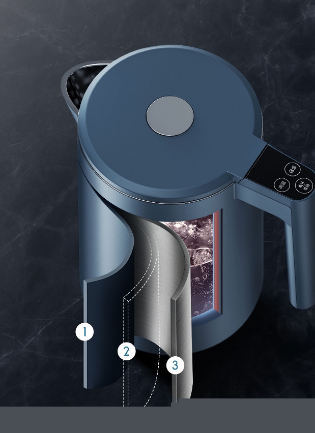 کتری برقی 1.7 لیتری هوشمند شیائومی ویومی مدل Xiaomi Viomi Thermostatic Electric Kettle Face YM-K1706 — تصویر ۱۱