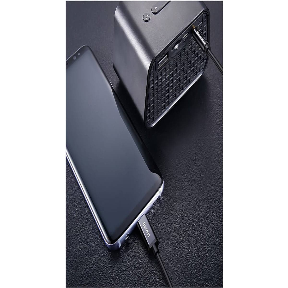 کابل تبدیل USB-C به AUX باسئوس مدل CAM01 طول 1.2 متر — تصویر ۷